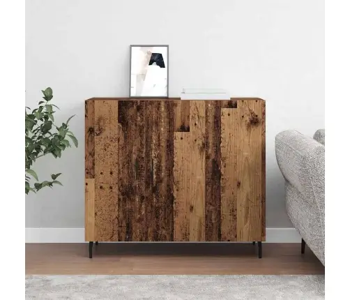 Puse Ar Uzglabāšanu Ar Durvīm Brūna 90 X 34 X 80 Cm Inženierijas Koks Vidaxl