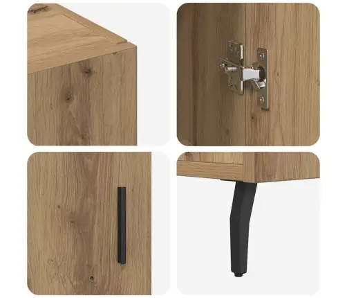 Puse Ar Uzglabāšanu Ar Durvīm Brūna 90 X 34 X 80 Cm Inženierijas Koks Vidaxl