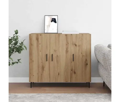 Puse Ar Uzglabāšanu Ar Durvīm Brūna 90 X 34 X 80 Cm Inženierijas Koks Vidaxl