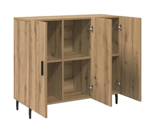 Puse Ar Uzglabāšanu Ar Durvīm Brūna 90 X 34 X 80 Cm Inženierijas Koks Vidaxl