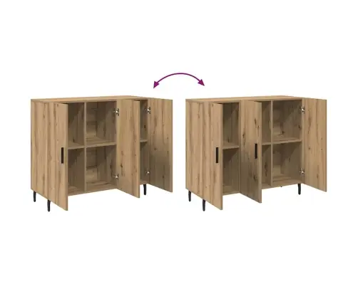 Puse Ar Uzglabāšanu Ar Durvīm Brūna 90 X 34 X 80 Cm Inženierijas Koks Vidaxl