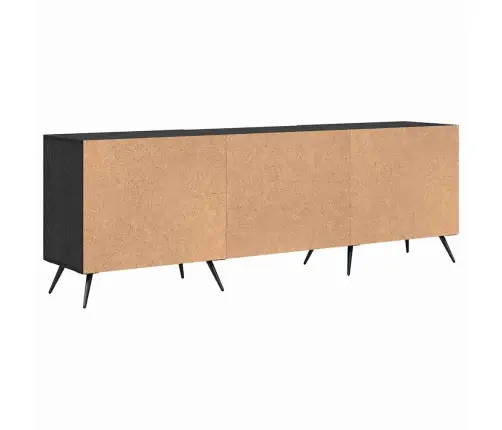 Televizora Skapīša Ar Plauktu Ar Uzglabāšanu Ar Durvīm Melns Ozols 150 X 30 X 50 Cm Vidaxl