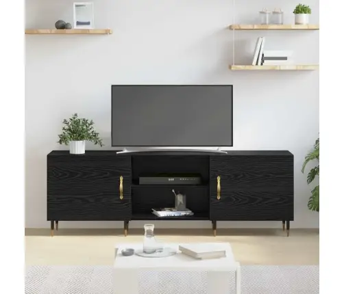 Telerikapp Must Tamm 150 X 30 X 50 Cm Tehispuit