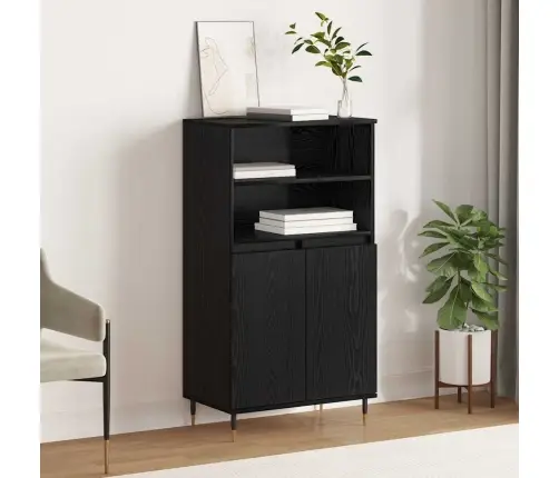 Aukštas Spintelė Juoda 60 X 36 X 110 Cm Apdirbta Mediena