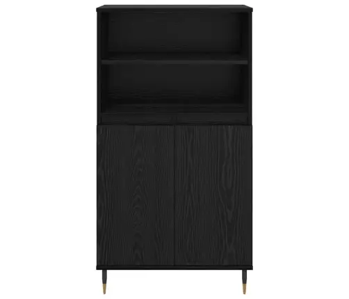Aukštas Spintelė Juoda 60 X 36 X 110 Cm Apdirbta Mediena