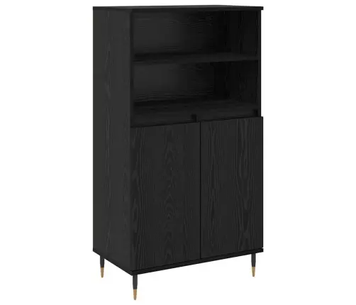 Aukštas Spintelė Juoda 60 X 36 X 110 Cm Apdirbta Mediena