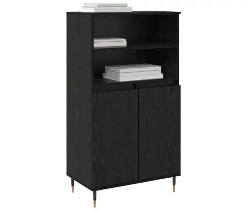 Aukštas Spintelė Juoda 60 X 36 X 110 Cm Apdirbta Mediena