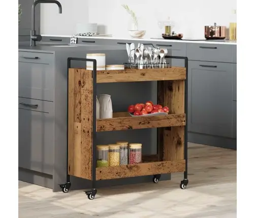 Köögikäru Vana Puit 70 X 30 X 82 Cm Tehispuit