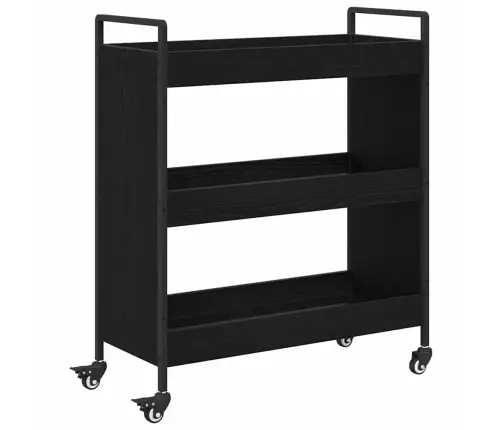 Virtuves Ratiņš Melns Ozols 70 X 30 X 82 Cm Inženierijas Koks Vidaxl