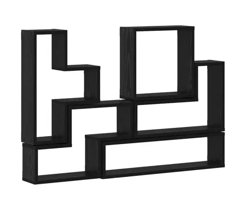 Seinakuubik Riiuliga Muu Must Tamm 96 X 12 X 64 Cm Tehispuit