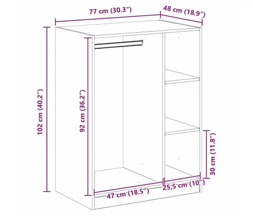 Skapis Amatnieku Ozola 77 X 48 X 102 Cm Inženierijas Koks Vidaxl