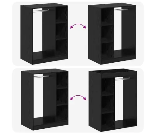 Skapis Melns Ozols 77 X 48 X 102 Cm Inženierijas Koks Vidaxl