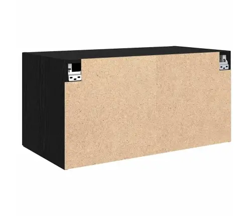 Sienas Skapis Melns Ozols 80 X 42.5 X 40 Cm Inženierijas Koks Vidaxl