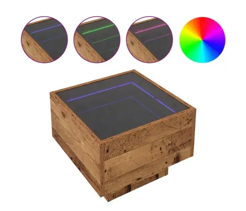 Sānu Galds Vecs Koks 40 X 40 X 30 Cm Inženierijas Koks Vidaxl