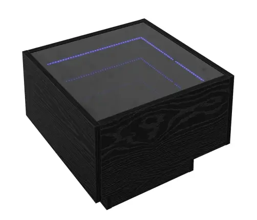 Sānu Galds Melns Ozols 40 X 40 X 30 Cm Inženierijas Koks Vidaxl