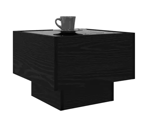 Sānu Galds Melns Ozols 40 X 40 X 30 Cm Inženierijas Koks Vidaxl