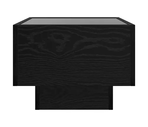 Sānu Galds Melns Ozols 40 X 40 X 30 Cm Inženierijas Koks Vidaxl