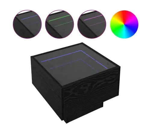 Sānu Galds Melns Ozols 40 X 40 X 30 Cm Inženierijas Koks Vidaxl