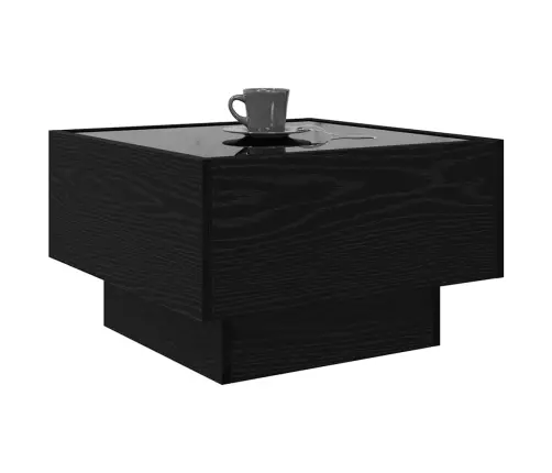 Kohvilaud Led -Ribatuledega Must Tamm 50 X 50 X 30 Cm Tehispuit