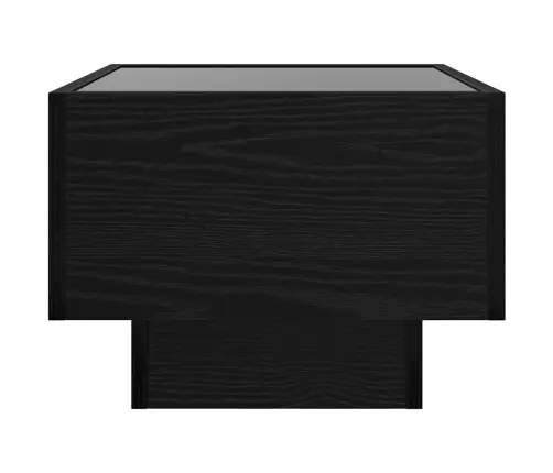 Kohvilaud Led -Ribatuledega Must Tamm 50 X 50 X 30 Cm Tehispuit