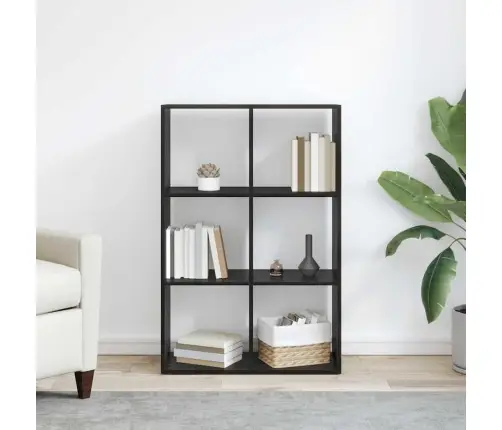 Grāmatplaukts Melns Ozols 69.5 X 29 X 103.5 Cm Vidaxl