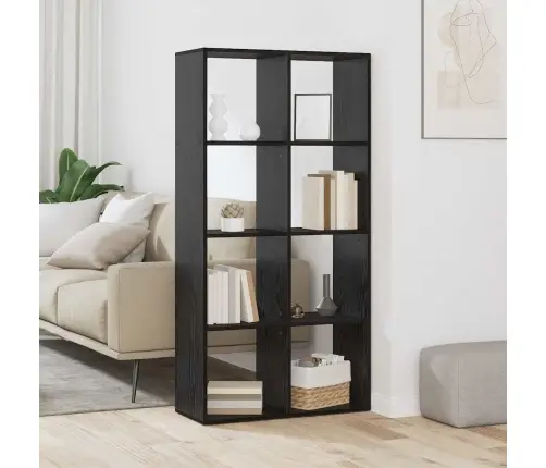 Knygų Spinta Juoda Ąžuolo 69.5 X 29 X 137.5 Cm Apdirbta Mediena