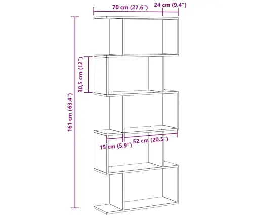 Grāmatu Skapis Brūna 70 X 24 X 161Cm Inženierijas Koks Vidaxl