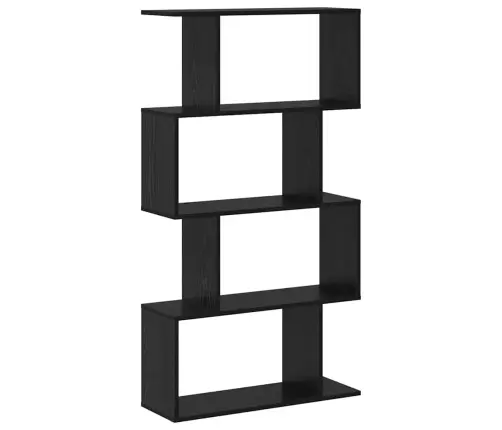 Grāmatu Skapis Melns Ozols 70 X 24 X 129 Cm Inženierijas Koks Vidaxl