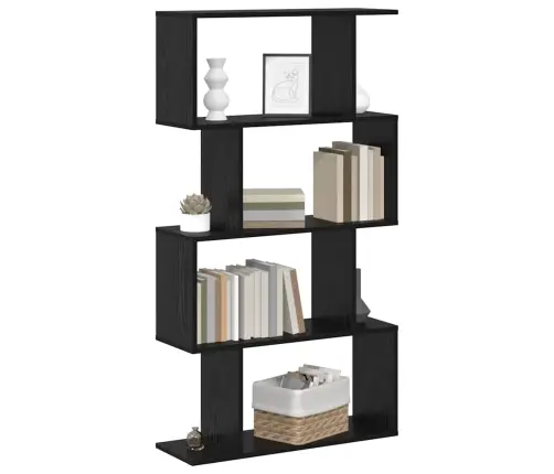 Grāmatu Skapis Melns Ozols 70 X 24 X 129 Cm Inženierijas Koks Vidaxl