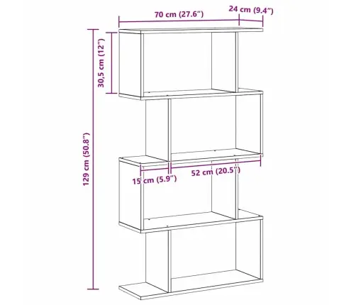 Grāmatu Skapis Melns Ozols 70 X 24 X 129 Cm Inženierijas Koks Vidaxl