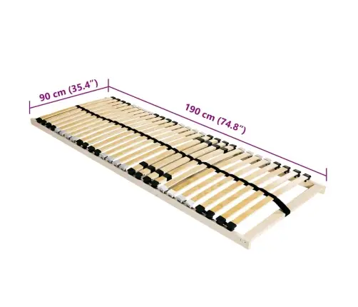 Lamelinis Lovos Pagrindas Ruda 90 X 190 Cm Kietas Bukas Medis