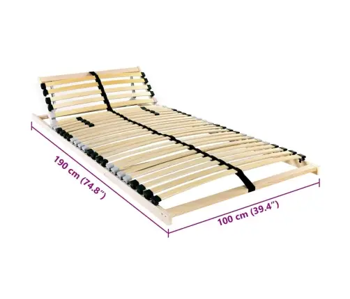 Lamelinis Lovos Pagrindas Ruda 100 X 190 Cm Kietas Bukas Medis