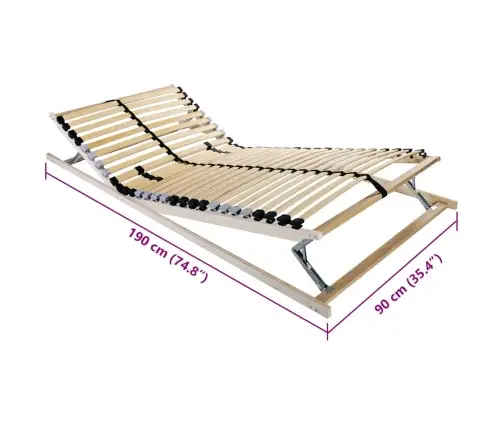 Lamelinis Lovos Pagrindas Ruda 90 X 190 Cm Kietas Bukas Medis