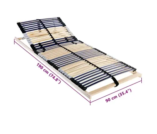 Lamelu Gultas Pamatne Brūna 90 X 190 Cm Koks Un Plastmasa Vidaxl