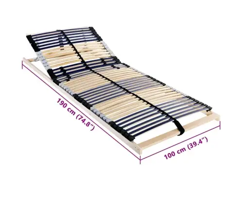 Lamelu Gultas Pamatne Brūna 100 X 190 Cm Koks Un Plastmasa Vidaxl