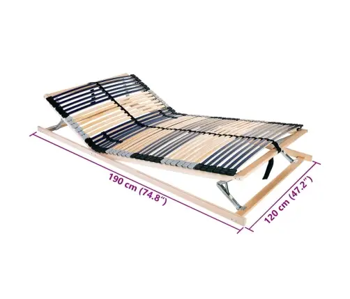 Lamelu Gultas Pamatne Brūna 120 X 190 Cm Cietā Bērza Koks Vidaxl