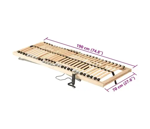 Elektriskā Lamelu Gultas Pamatne Ar 26 Slatniem, 7 Zonām, 70X190 Cm Vidaxl