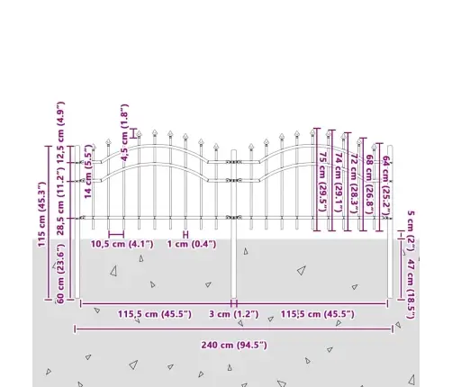 Aiandus Aiapaneel Hall 240 X 115 Cm Pulbervärvitud Teras