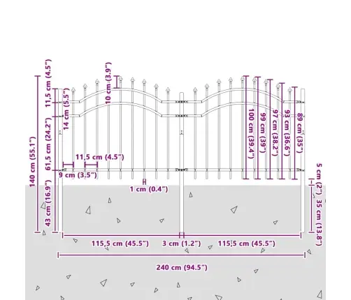 Aiandus Aiapaneel Hall 140 Cm Pulbervärvitud Teras