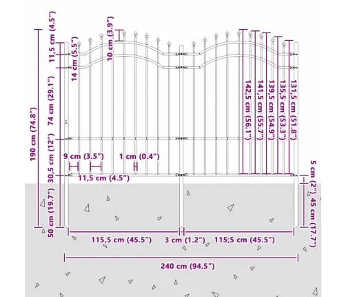 Aiandus Aiapaneel Hall 190 Cm Pulbervärvitud Teras