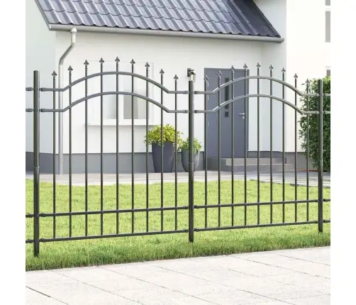 Dārza Žogs Pelēka 215 Cm Pulverkrāsots Tērauds Vidaxl