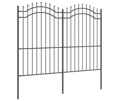 Dārza Žogs Pelēka 215 Cm Pulverkrāsots Tērauds Vidaxl