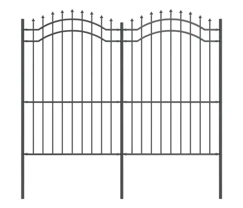 Dārza Žogs Pelēka 215 Cm Pulverkrāsots Tērauds Vidaxl