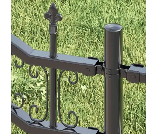 Dārza Žogs Pelēka 140 Cm Pulverkrāsots Tērauds Vidaxl