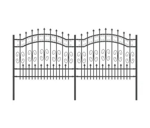 Dārza Žogs Pelēka 140 Cm Pulverkrāsots Tērauds Vidaxl