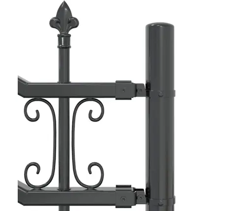 Dārza Žogs Pelēka 165 Cm Pulverkrāsots Tērauds Vidaxl