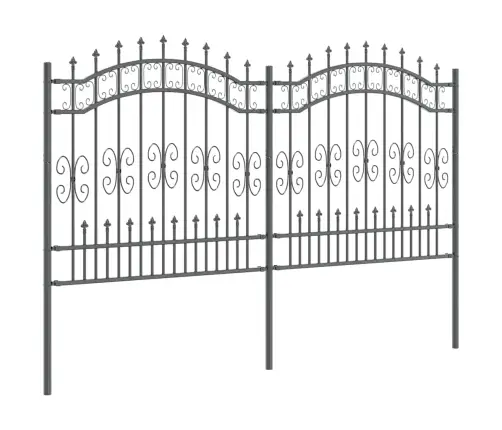 Dārza Žogs Pelēka 165 Cm Pulverkrāsots Tērauds Vidaxl