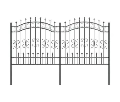 Dārza Žogs Pelēka 165 Cm Pulverkrāsots Tērauds Vidaxl