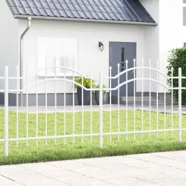 Dārza Žogs Balts 140 Cm Pulverkrāsots Tērauds Vidaxl
