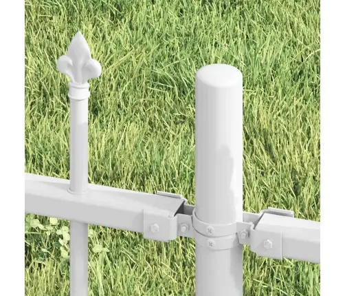 Dārza Žogs Balts 140 Cm Pulverkrāsots Tērauds Vidaxl Dārza Žogs Balts 140 Cm Pulverkrāsots Tērauds Vidaxl